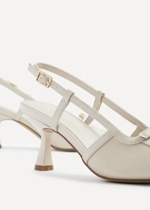 Linzi Constance Beige Faux Leather Stiletto Court Heel