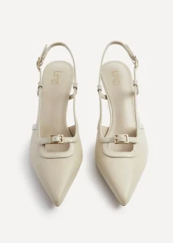 Linzi Constance Beige Faux Leather Stiletto Court Heel