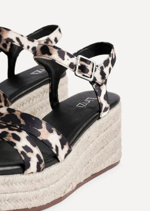 Linzi Contour Leopard Print Flatform Two Part Sandal
