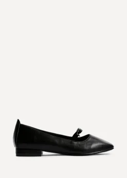 Linzi Cressida Black Faux Leather Ballet Pump