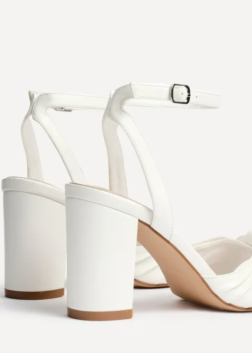Linzi Darling White Faux Leather Heeled Sandals