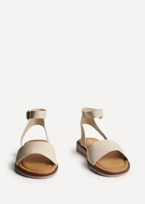 Linzi Denia Wide Fit Nude Faux Leather Footbed Two Part Sandal