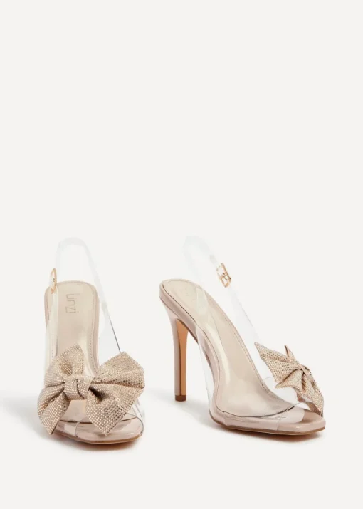 Linzi Divine Sand Patent & Perspex Heels