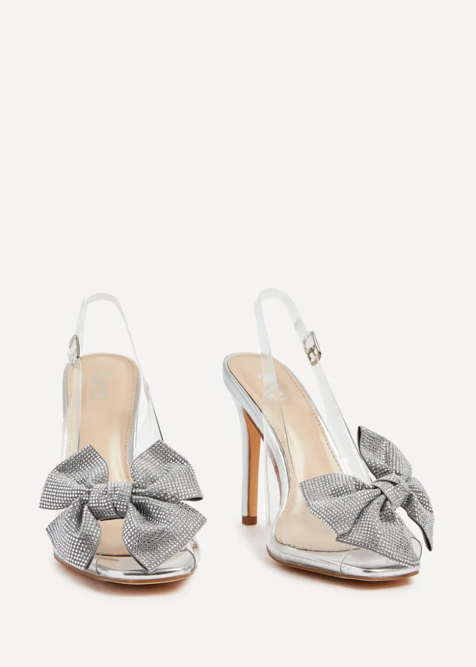 Linzi Divine Silver Metallic & Perspex Heels
