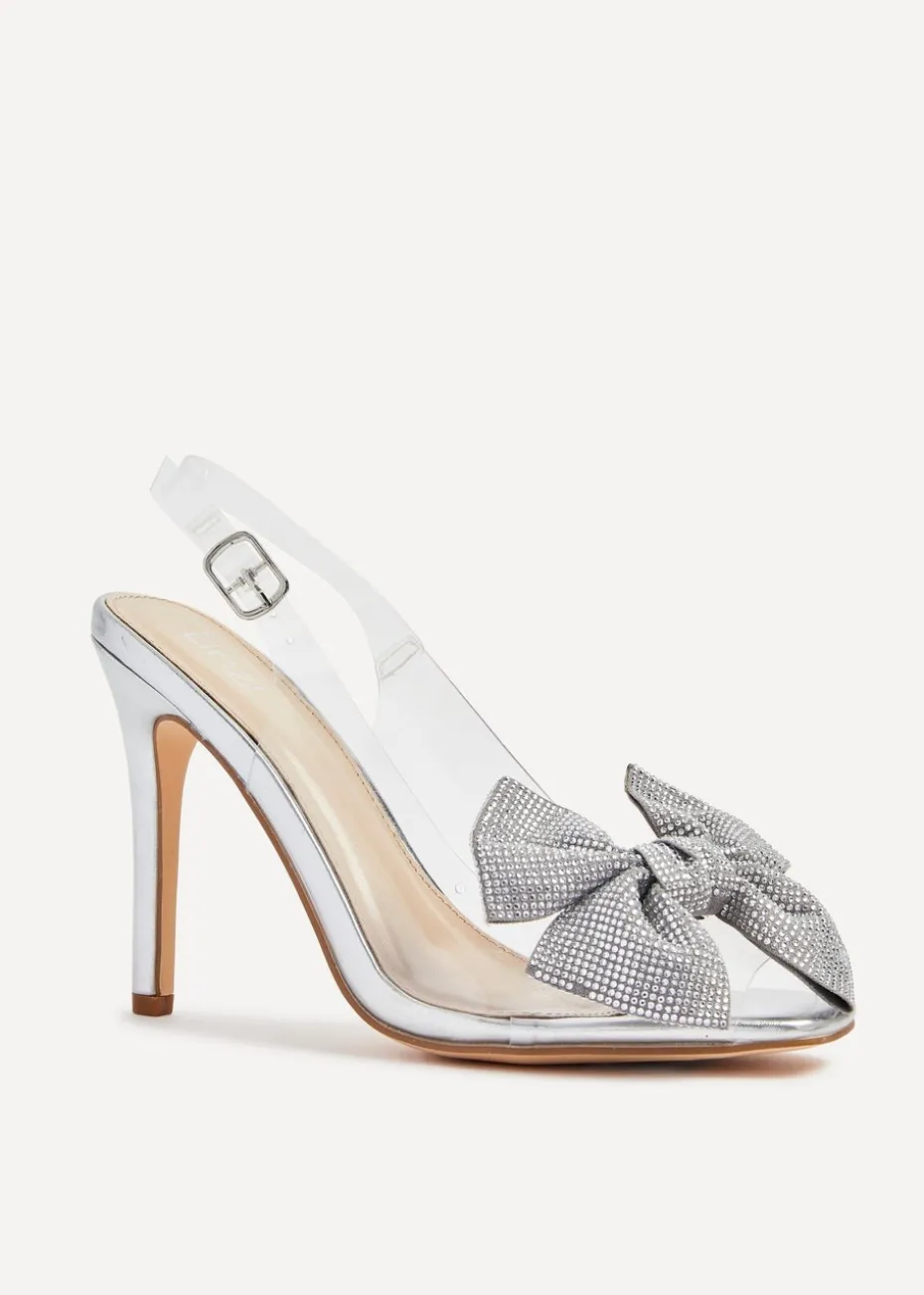 Linzi Divine Silver Metallic & Perspex Heels