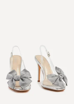 Linzi Divine Silver Metallic & Perspex Heels
