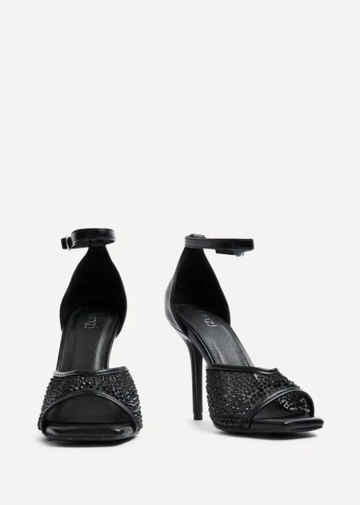 Linzi Erica Black Faux Leather Stiletto Heel
