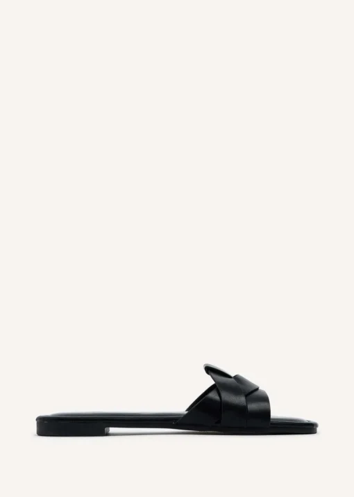 Linzi Fletcher Black Faux Leather Slider