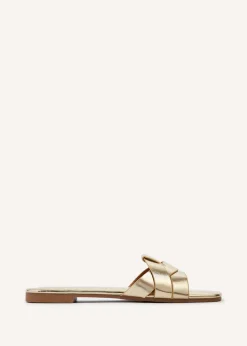 Linzi Fletcher Gold Faux Leather Slider