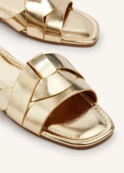 Linzi Fletcher Gold Faux Leather Slider