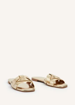 Linzi Fletcher Gold Faux Leather Slider