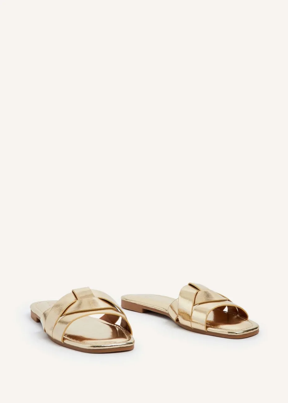 Linzi Fletcher Gold Faux Leather Slider