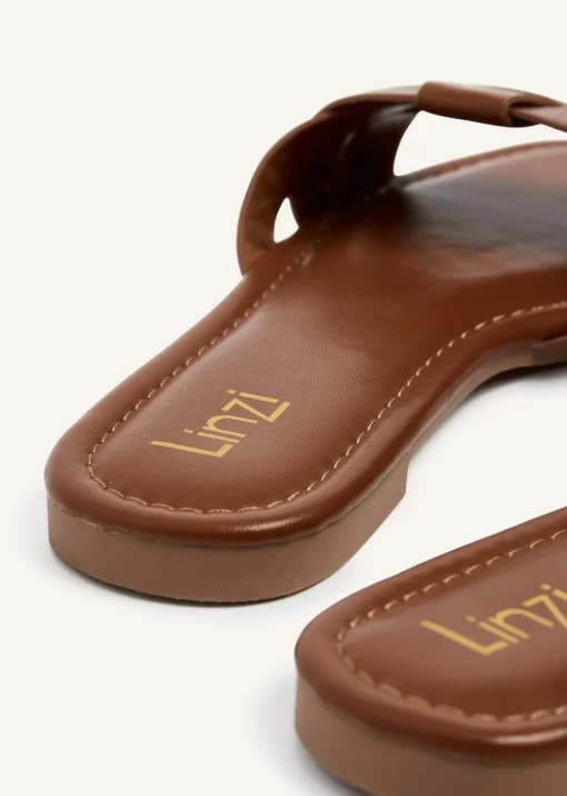 Linzi Fletcher Tan Faux Leather Slider
