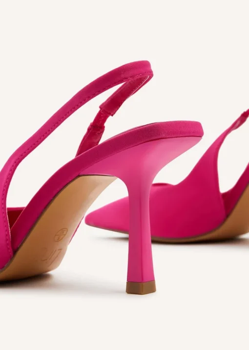 Linzi Fling Hot Pink Lycra Sling Back Court Heel