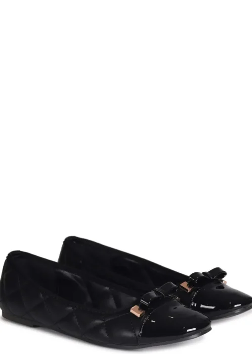 Linzi Ginnie Black Quilted Faux Leather Pump