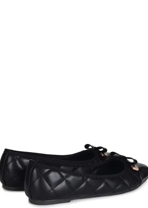 Linzi Ginnie Black Quilted Faux Leather Pump