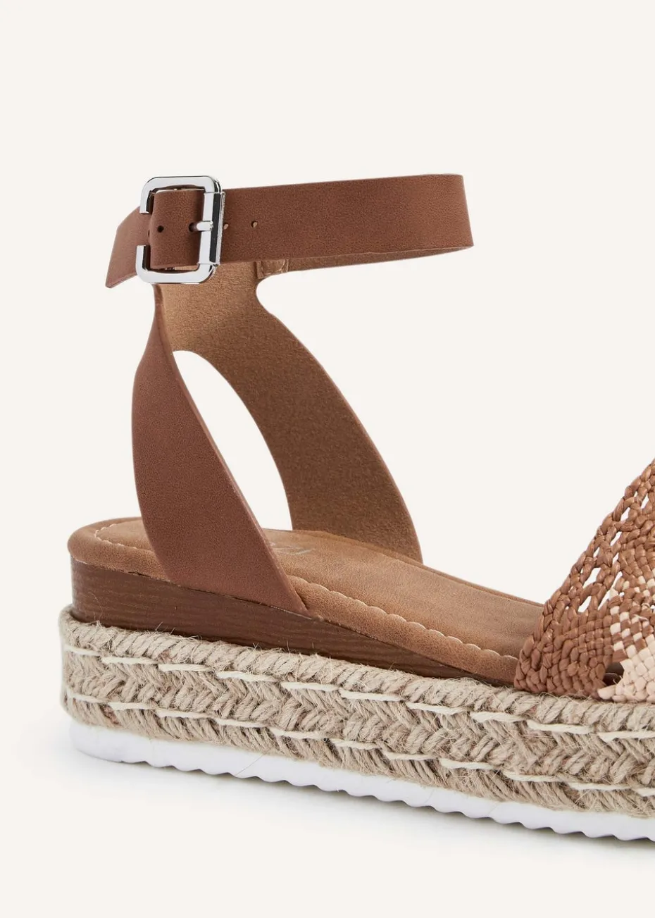 Linzi Harbour Tan Faux Nubuck Flatform Sandal