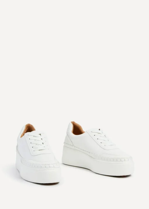 Linzi Harlem White Faux Leather Platform Trainer
