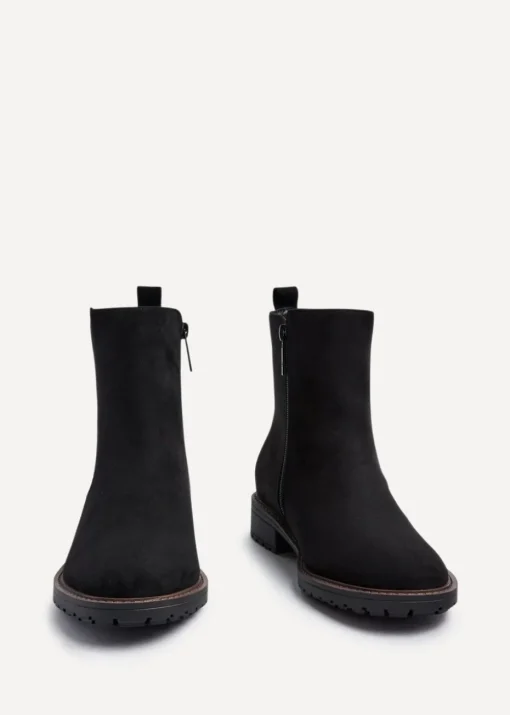 Linzi Holland Wide Fit Black Faux Suede Classic Chelsea Boot