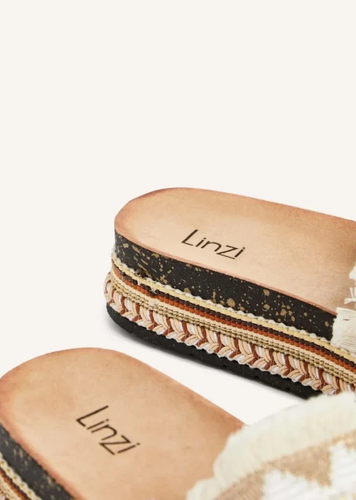 Linzi Janelle Neutral Flatform Slip On Sandal