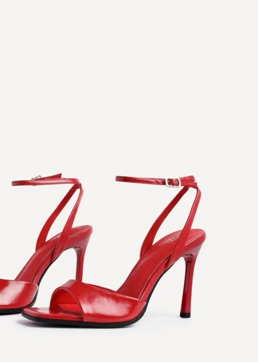 Linzi Jazz Red Faux Leather Stiletto High Heels