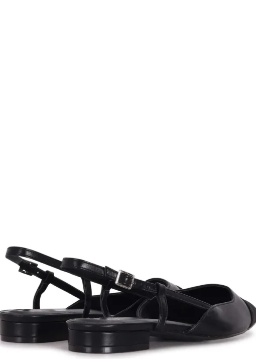 Linzi Junie Black Faux Leather Two Tone Court Shoe
