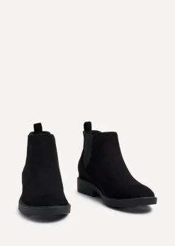 Linzi Karina Black Faux Suede Classic Chelsea Boot