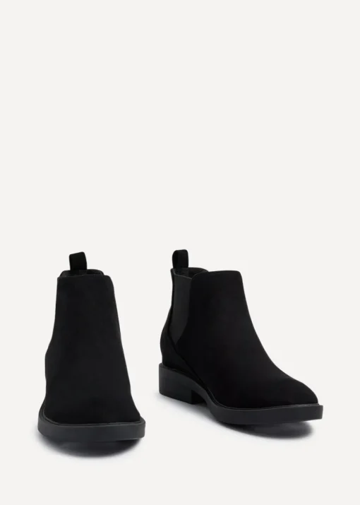 Linzi Karina Black Faux Suede Classic Chelsea Boot