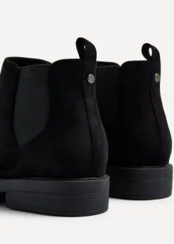 Linzi Karina Black Faux Suede Classic Chelsea Boot