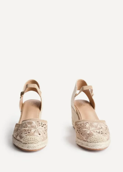 Linzi Kayla Taupe Closed Toe Wedge