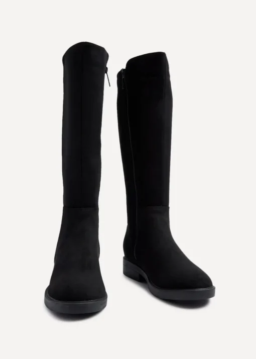 Linzi Knight Black Faux Suede High Leg Boot
