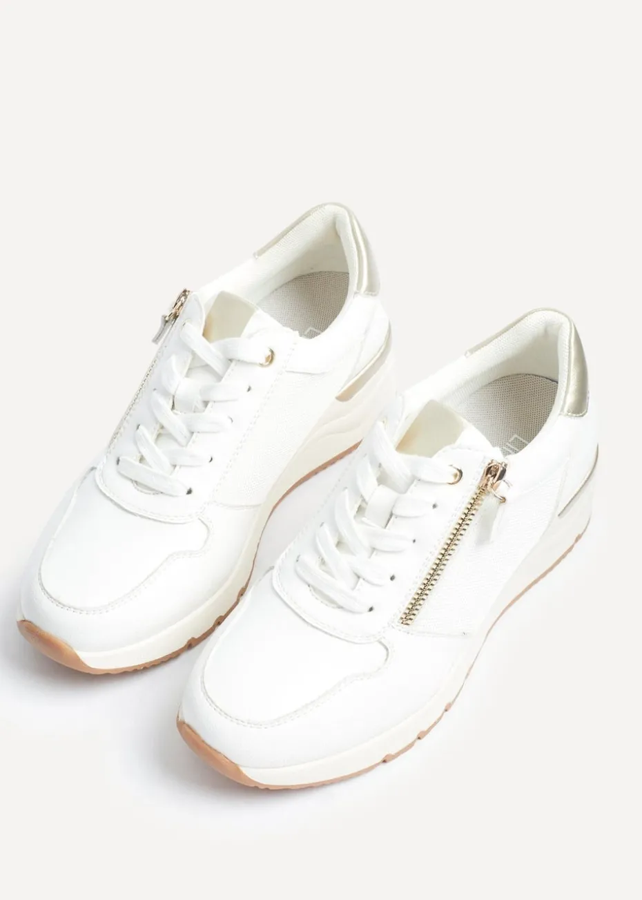 Linzi Kyla White Wedge Trainer