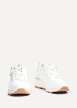 Linzi Kyla White Wedge Trainer