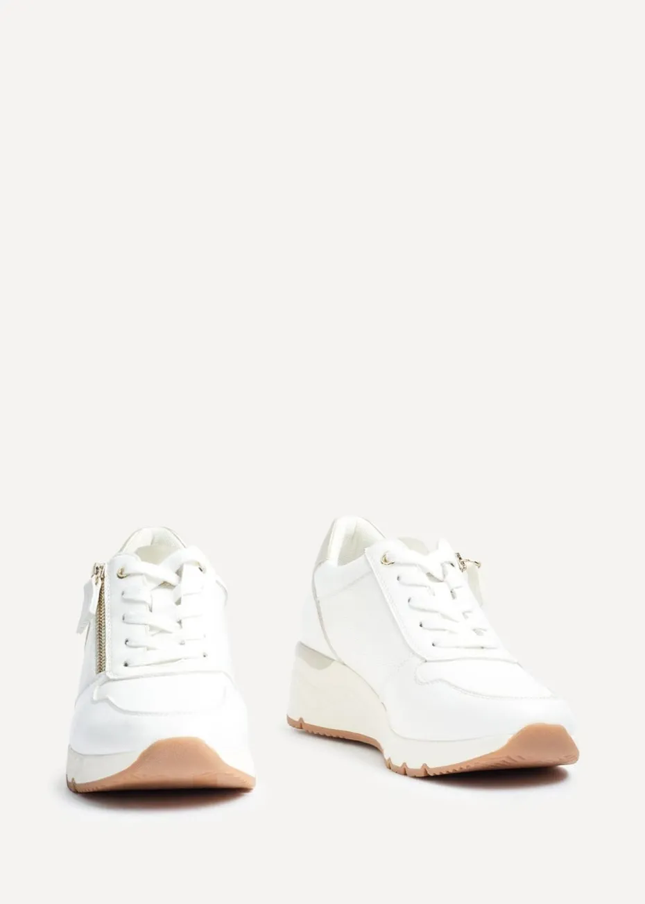 Linzi Kyla White Wedge Trainer