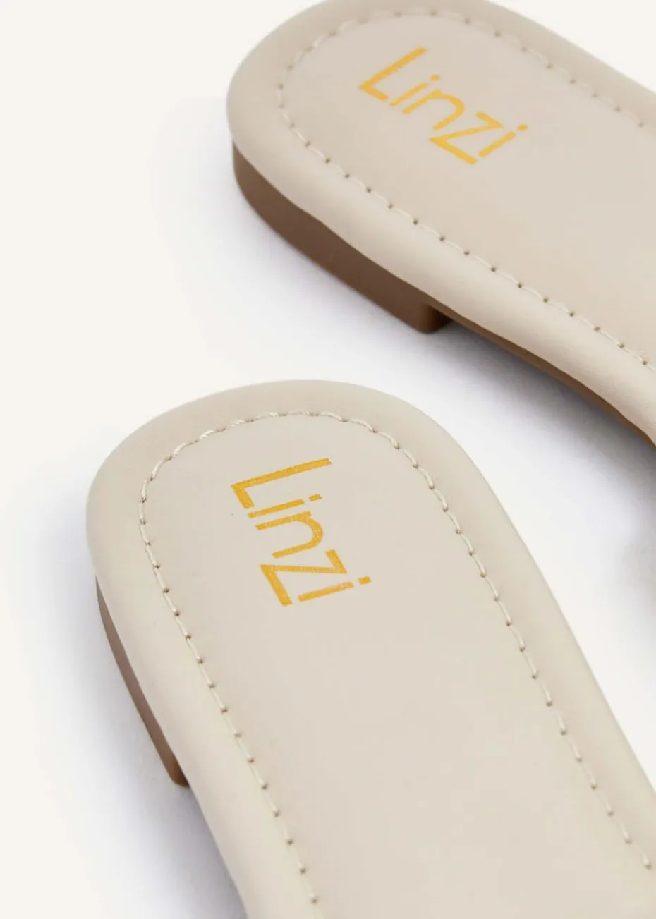 Linzi Linked Sand Faux Leather Sliders