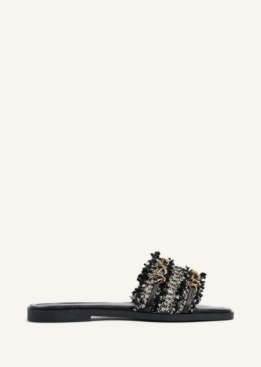 Linzi Lola Black Faux Leather Slider