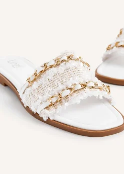 Linzi Lola White Faux Leather Slider