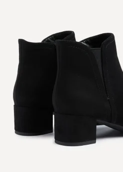 Linzi Manor Black Faux Suede Block Heeled Ankle Boot