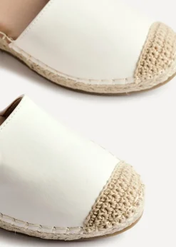 Linzi Neroli White Faux Leather Closed Toe Espadrille Flatform Sandal