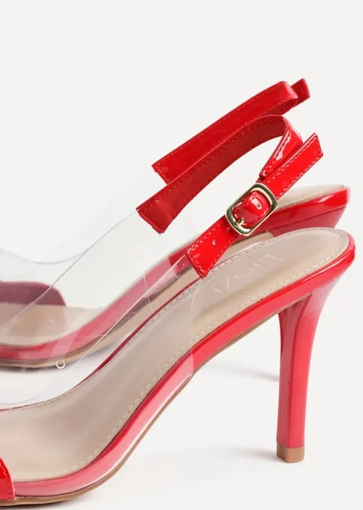 Linzi Nolita Red Perspex Patent Mix Slingback Court Heels