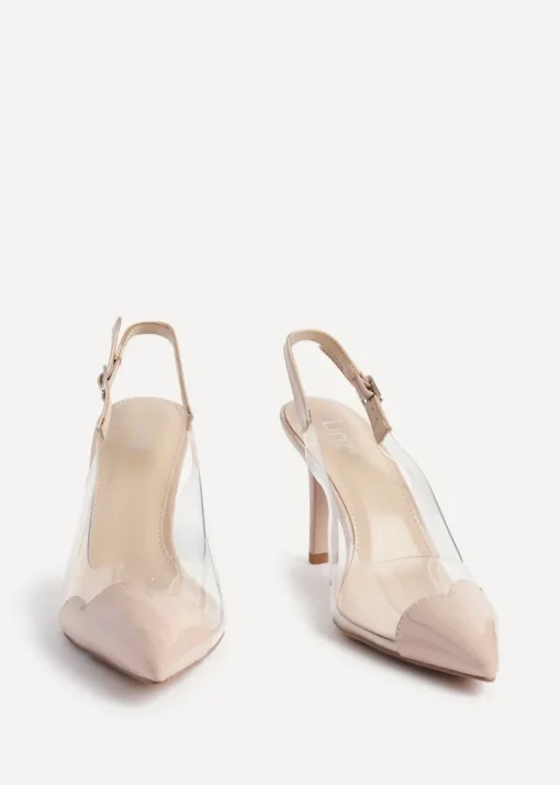 Linzi Nolita Sand Perspex Patent Mix Slingback Court Heels