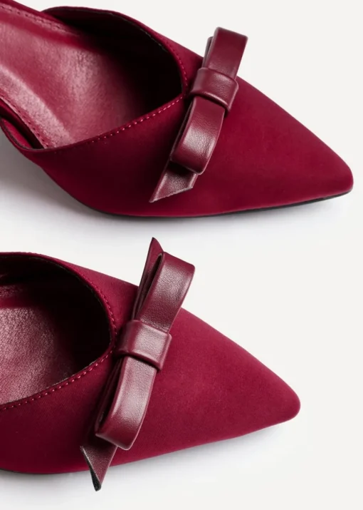 Linzi Orla Burgundy Scuba Low Block Court Heel