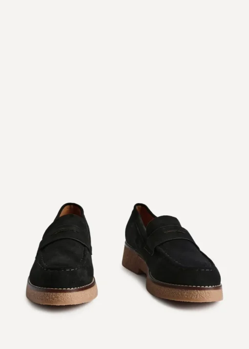 Linzi Poised Black Suede Classic Loafer