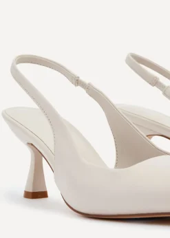 Linzi Presley Sand Faux Leather Sling Back Low Court Heel