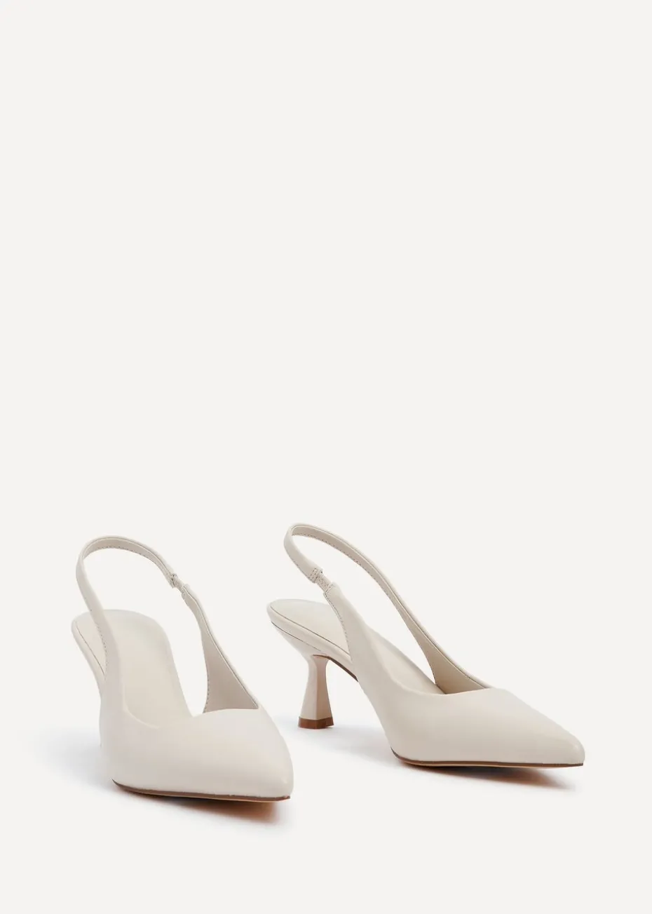 Linzi Presley Sand Faux Leather Sling Back Low Court Heel