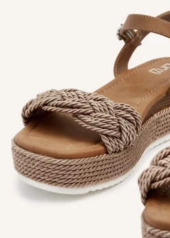 Linzi Puglia Mocha Plaited Wedged Flatform