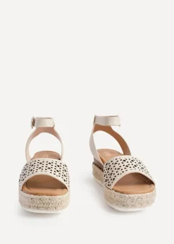 Linzi Radiance Sand Faux Leather Flatform Sandals