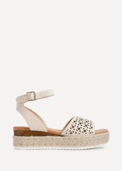 Linzi Radiance Sand Faux Leather Flatform Sandals