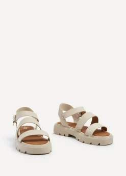 Linzi Ramona Nude Faux Leather Gladiator Style Two Strap Sandal