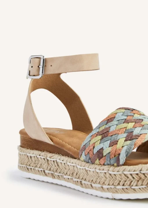 Linzi Raya Brown Faux Leather Flatform
